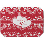 Heart Damask Dining Table Mat - Octagon (Single-Sided) w/ Couple's Names