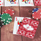 Heart Damask On Table with Poker Chips