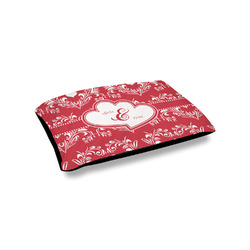 Heart Damask Outdoor Dog Bed - Small (Personalized)