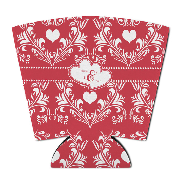 Custom Heart Damask Party Cup Sleeve - with Bottom (Personalized)