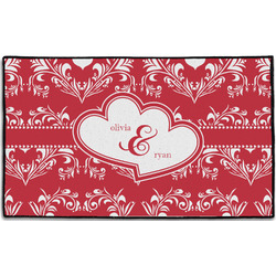 Heart Damask Door Mat - 60"x36" (Personalized)