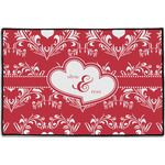 Heart Damask Door Mat - 36"x24" (Personalized)