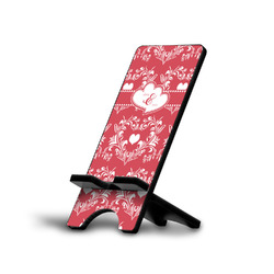 Heart Damask Cell Phone Stand (Large) (Personalized)