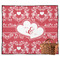 Heart Damask Picnic Blanket - Flat - With Basket