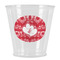 Heart Damask Plastic Shot Glasses - Front/Main