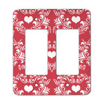 Heart Damask Rocker Style Light Switch Cover - Two Switch