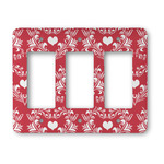 Heart Damask Rocker Style Light Switch Cover - Three Switch