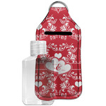 Heart Damask Hand Sanitizer & Keychain Holder - Large (Personalized)