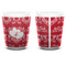 Heart Damask Shot Glass - White - APPROVAL