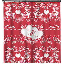 Heart Damask Shower Curtain - 71" x 74" (Personalized)