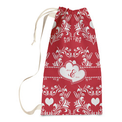 Heart Damask Laundry Bags - Small (Personalized)