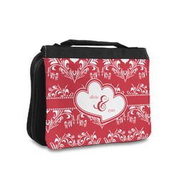 Heart Damask Toiletry Bag - Small (Personalized)