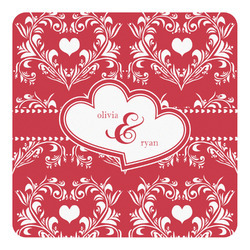 Heart Damask Square Decal - Medium (Personalized)