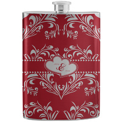 Heart Damask Stainless Steel Flask (Personalized)