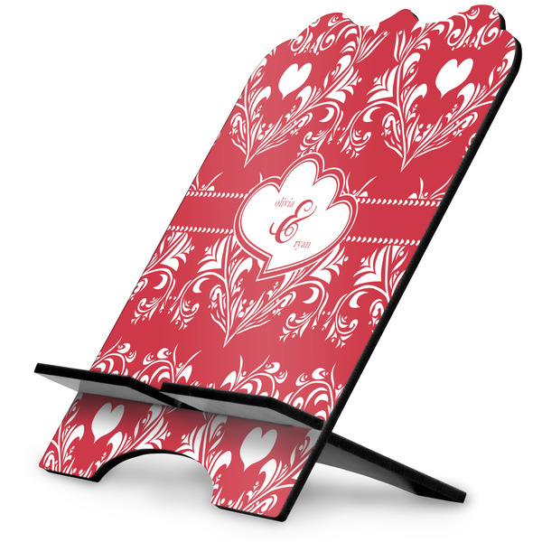 Custom Heart Damask Stylized Tablet Stand (Personalized)