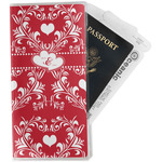 Heart Damask Travel Document Holder