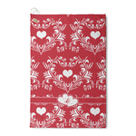 Heart Damask Waffle Weave Golf Towel (Personalized)