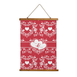 Heart Damask Wall Hanging Tapestry - Tall (Personalized)