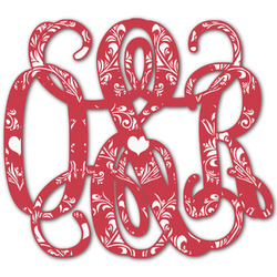 Heart Damask Monogram Decal - Large (Personalized)