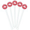 Heart Damask White Plastic 5.5" Stir Stick - Fan View