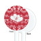 Heart Damask White Plastic 5.5" Stir Stick - Single Sided - Round - Front & Back