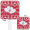 Heart Damask White Plastic Stir Stick - Double Sided - Approval