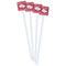 Heart Damask White Plastic Stir Stick - Double Sided - Square - Front