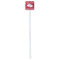 Heart Damask White Plastic Stir Stick - Double Sided - Square - Single Stick