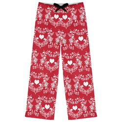 Heart Damask Womens Pajama Pants - XS