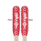 Heart Damask Wooden Food Pick - Paddle - Double Sided - Front & Back