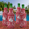 Heart Damask Zipper Bottle Cooler - Set of 4 - LIFESTYLE