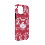 Heart Damask iPhone Case - Rubber Lined - iPhone 13 Mini (Personalized)