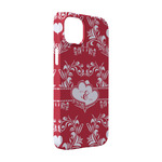 Heart Damask iPhone Case - Plastic - iPhone 14 (Personalized)