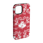 Heart Damask iPhone Case - Rubber Lined - iPhone 15 (Personalized)