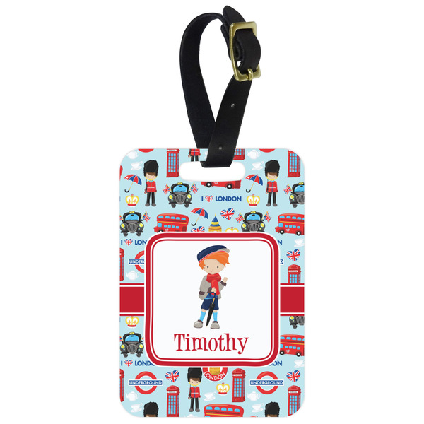 Custom London Metal Luggage Tag w/ Name or Text