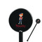 London Black Plastic 5.5" Stir Stick - Round - Closeup