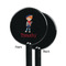 London Black Plastic 5.5" Stir Stick - Single Sided - Round - Front & Back