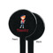 London Black Plastic 7" Stir Stick - Single Sided - Round - Front & Back