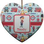 London Heart Ceramic Ornament w/ Name or Text