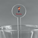 London 7" Round Plastic Stir Sticks - Clear (Personalized)