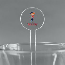 London 7" Round Plastic Stir Sticks - Clear (Personalized)