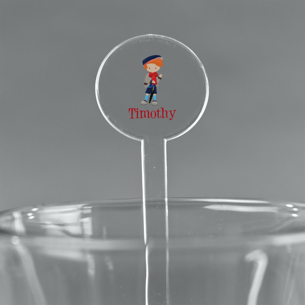 Custom London 7" Round Plastic Stir Sticks - Clear (Personalized)