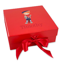 London Gift Box with Magnetic Lid - Red (Personalized)