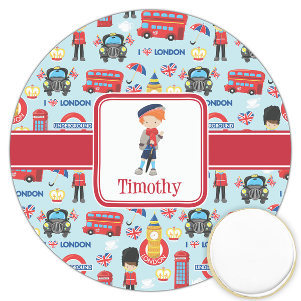 Custom London Printed Cookie Topper - 3.25" (Personalized)