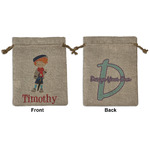 London Medium Burlap Gift Bag - Front & Back (Personalized)