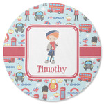 London Round Rubber Backed Coaster (Personalized)