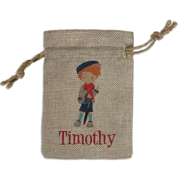 Custom London Small Burlap Gift Bag - Front (Personalized)