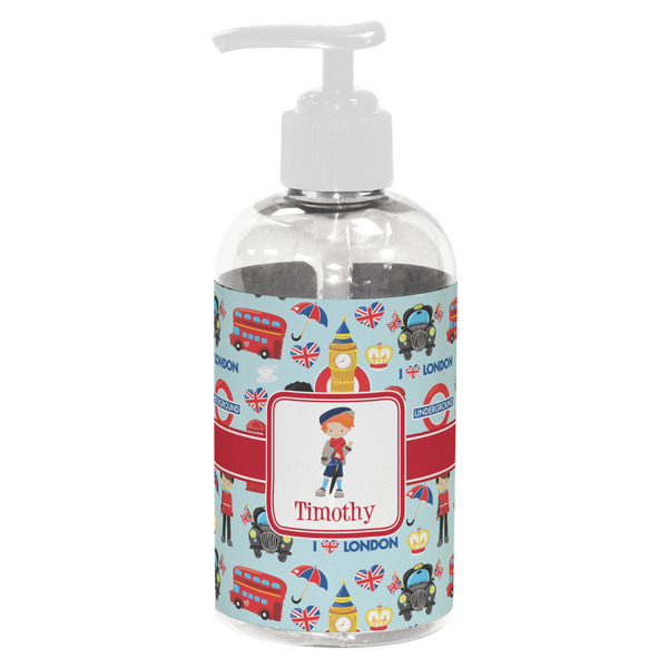 Custom London Plastic Soap / Lotion Dispenser (8 oz - Small - White) (Personalized)