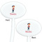 London White Plastic 7" Stir Stick - Double Sided - Oval - Front & Back