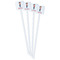 London White Plastic Stir Stick - Double Sided - Square - Front